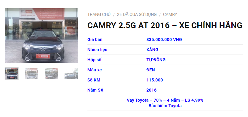 Toyota Camry 2.5G AT 2016 - Xe chính hãng